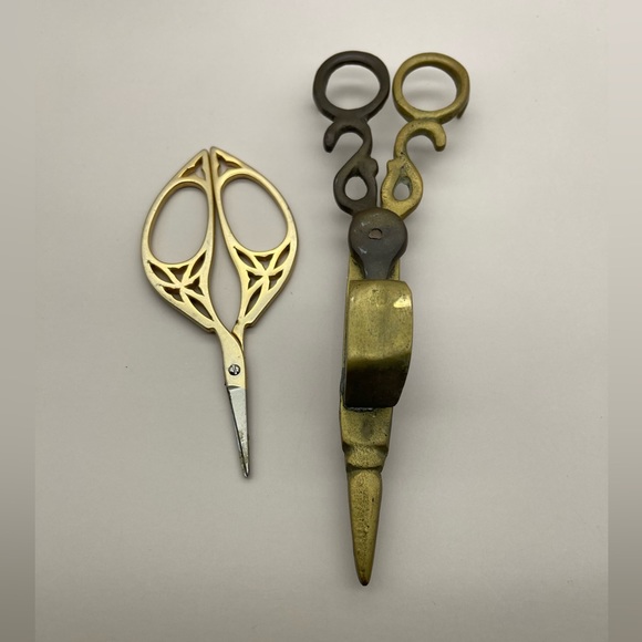 Other Antique Victorian Brass Candle Snuffer Art Deco Petite Scissors